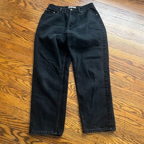 LL Bean Women's Vintage Black Denim Jeans Original Fit/Traditional Size 8P OMW12 - Picture 1 of 10